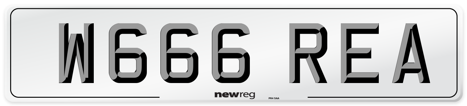 W666 REA Number Plate from New Reg